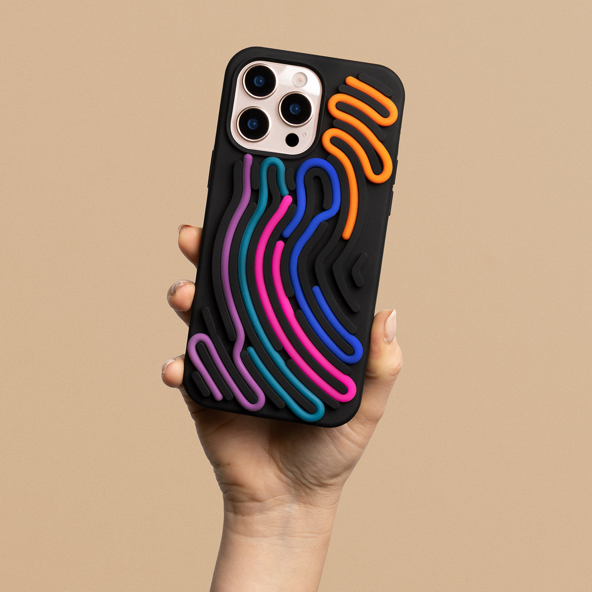 iPhone 15 Pro Silicone Cover DIY Snake – Sort