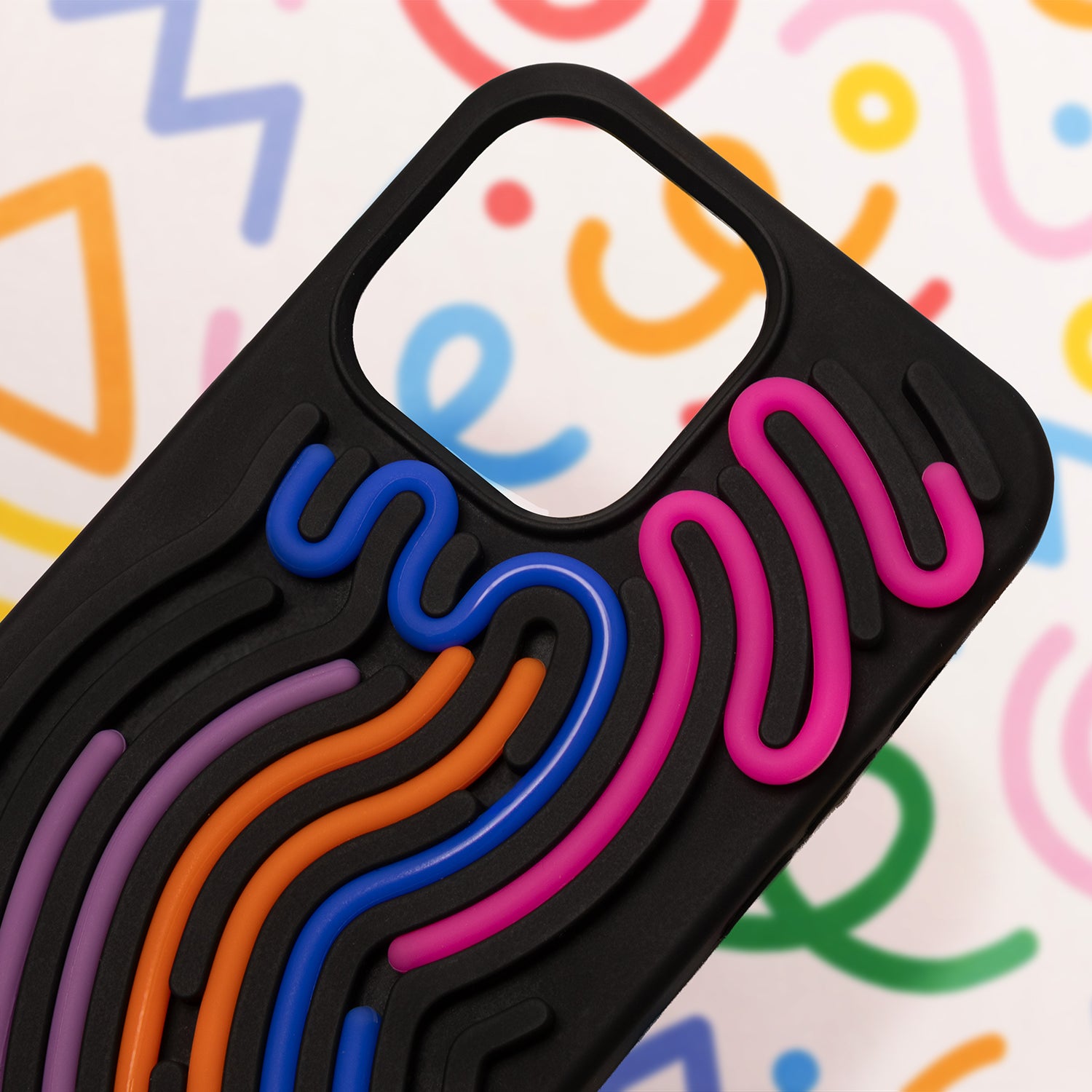 iPhone 16 Silicone Cover DIY Snake – Sort
