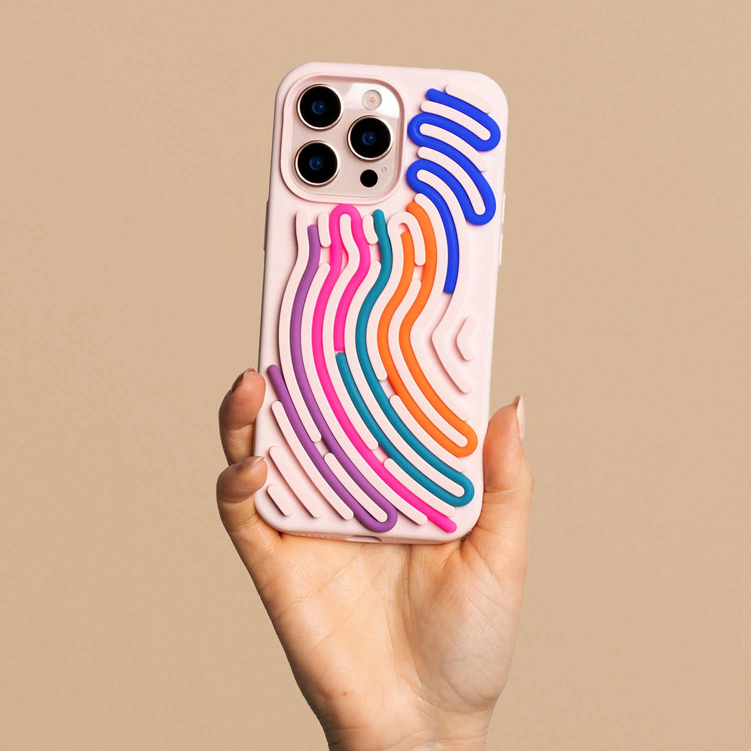 iPhone 13 Silicone Cover DIY Snake – Pink