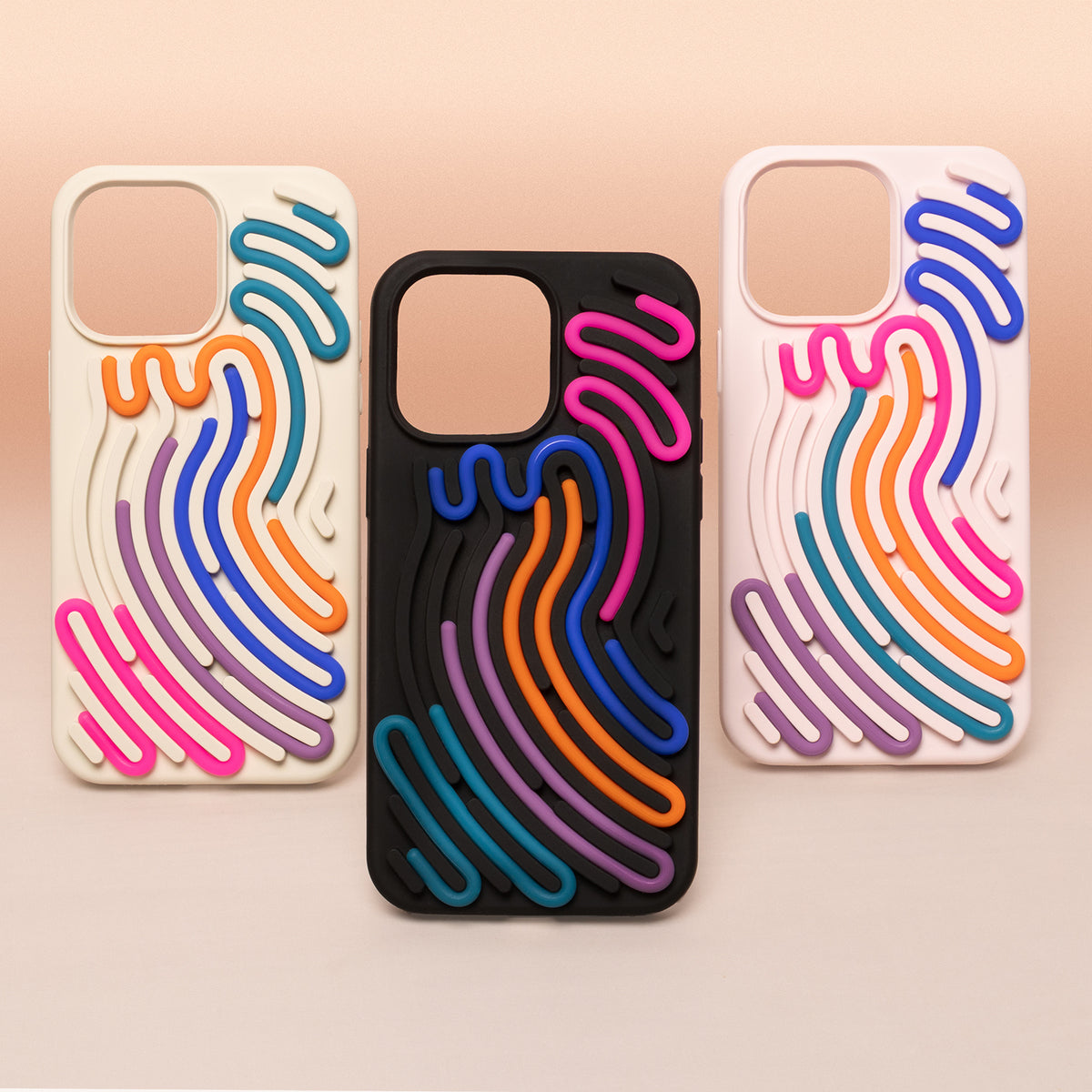 iPhone 13 Silicone Cover DIY Snake – Pink