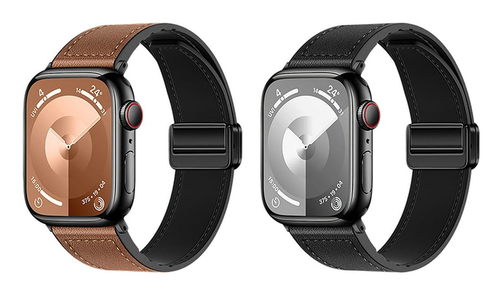 Urrem 42-49mm Sort Læder Apple - billede 5