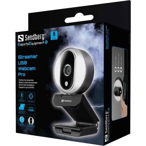 Sandberg Streamer USB Webcam Pro, Black/Silver