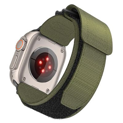 FORCELL Velcro Nylon Strap for Apple Watch - Army Green - 42/44/45/49 mm