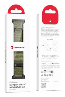FORCELL Velcro Nylon Strap for Apple Watch - Army Green - 42/44/45/49 mm