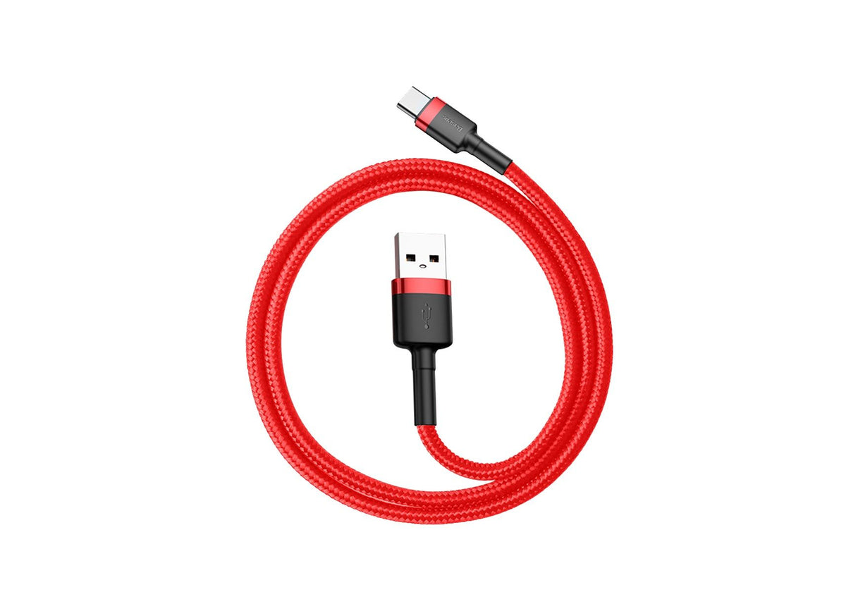 BASEUS USB Cable - USB Type-C 0.5M 3A Cafule CATKLF-A09 black-red - billede 6