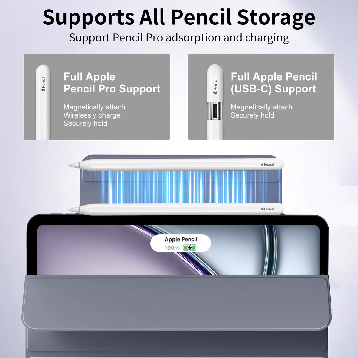 iPad 10,9 / Air4/5/11  Tri-Fold MAGNET Lavendel