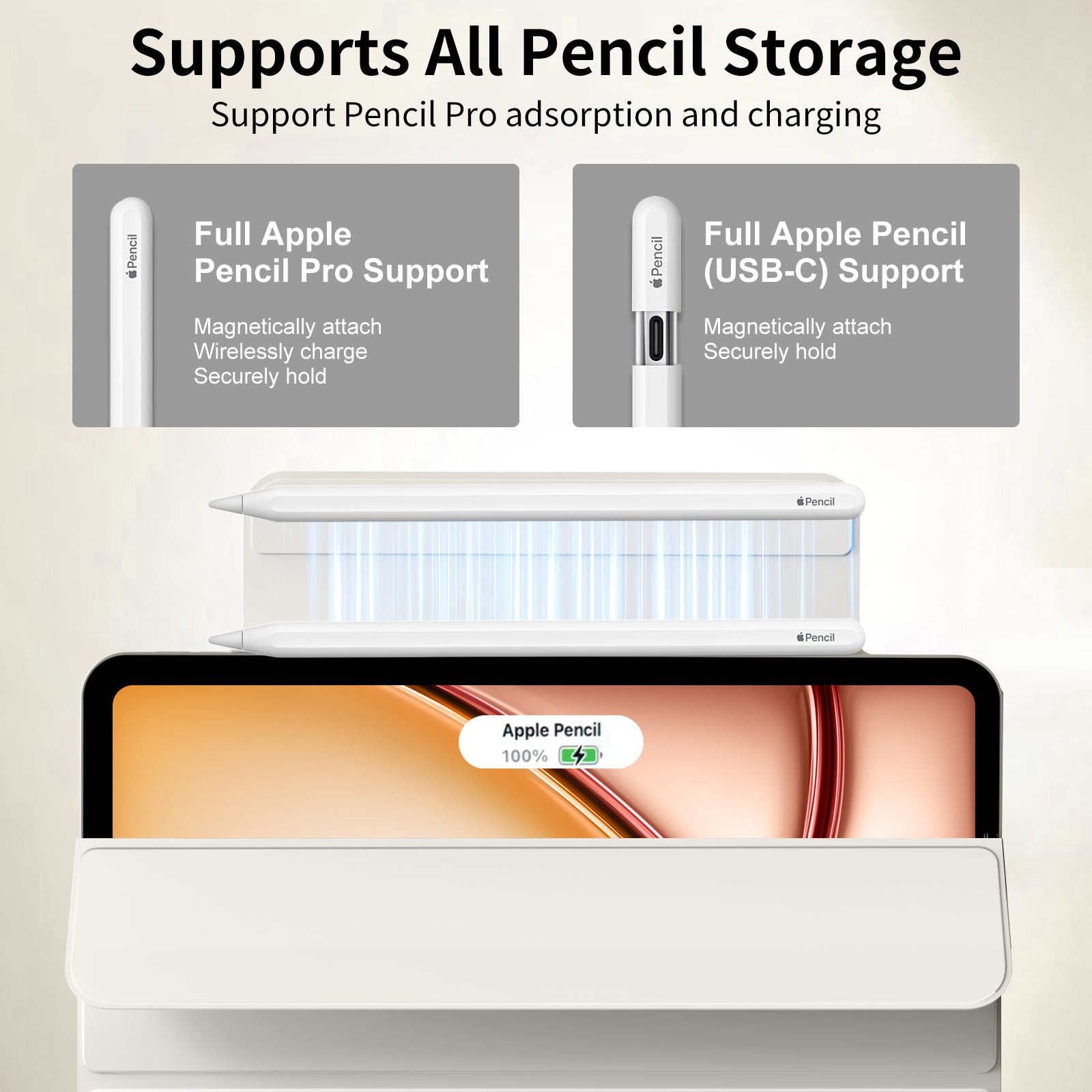 iPad 10,9 / Air4/5/11  Tri-Fold MAGNET Hvid