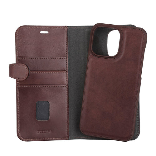 iPhone 14 Pro Max Wallet Flip Cover 2in1 3 card – Brun – Buffalo