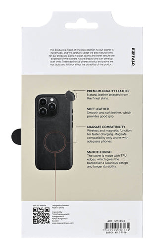 iPhone 16 Pro Læder Cover – Sort – Buffalo