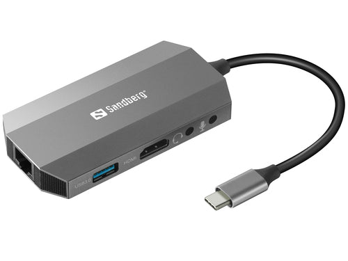 USBC 6-in1 Travel Dock, Alu
