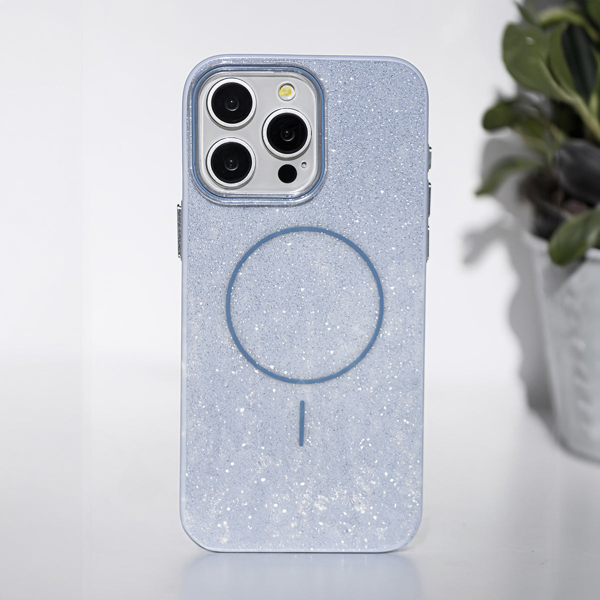 iPhone 17 Air Cover Glitter Thin Mag Air Glitter – Blå - billede 2