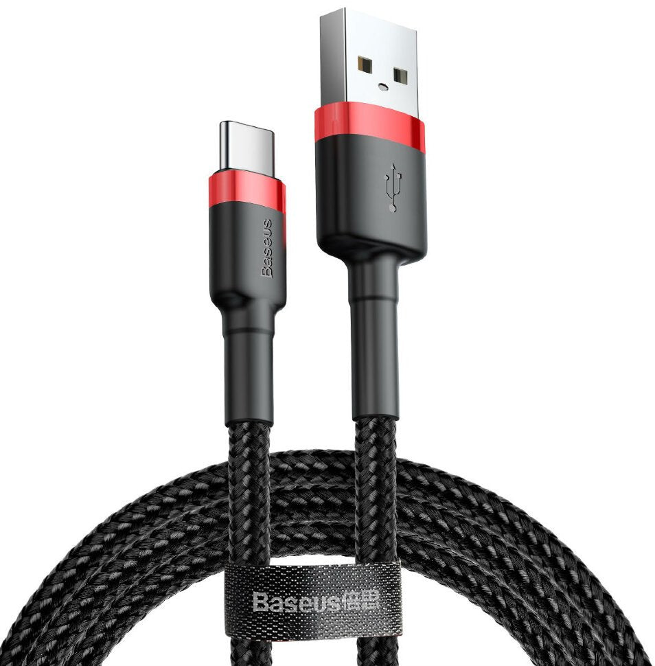 BASEUS Cable - Cafule CATKLF-C91 - USB - USB Type C 2M 2A black-red