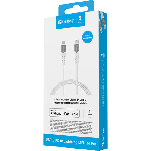Kabel USBC/Lightning 1m MFI
