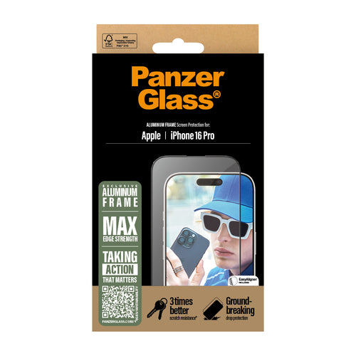 iPhone 16 Pro PanzerGlass - Aluminium ramme