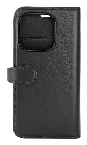 iPhone 15 Pro Max Læder Cover med kortholder 2in1 3 Magserie – Sort – Buffalo