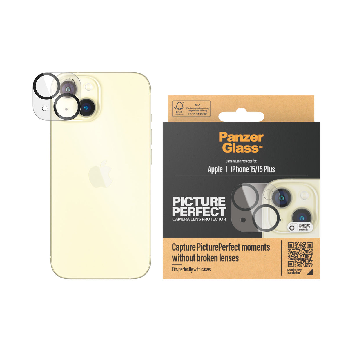 PanzerGlass PicturePerfect for iPhone 15/15 Plus Black - billede 2