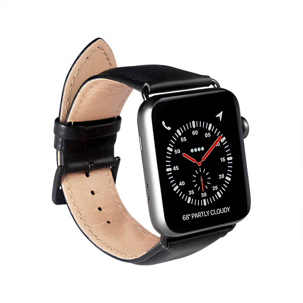 Watcharmbånd Læder Apple Watch 38/40/41mm Sort