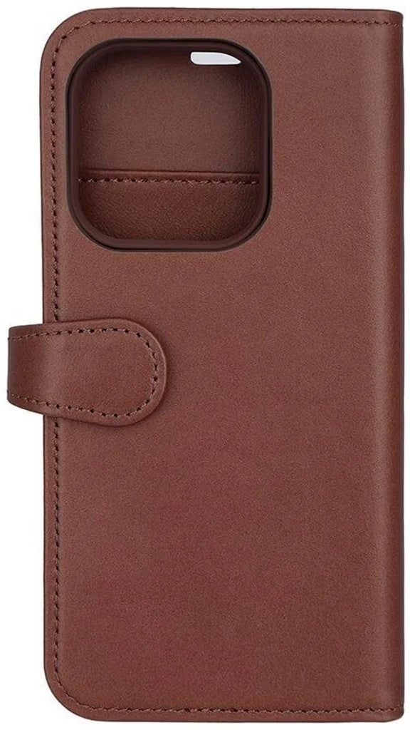 iPhone 15 Pro Læder Cover med kortholder 2in1 3 Magserie – Brun – Buffalo