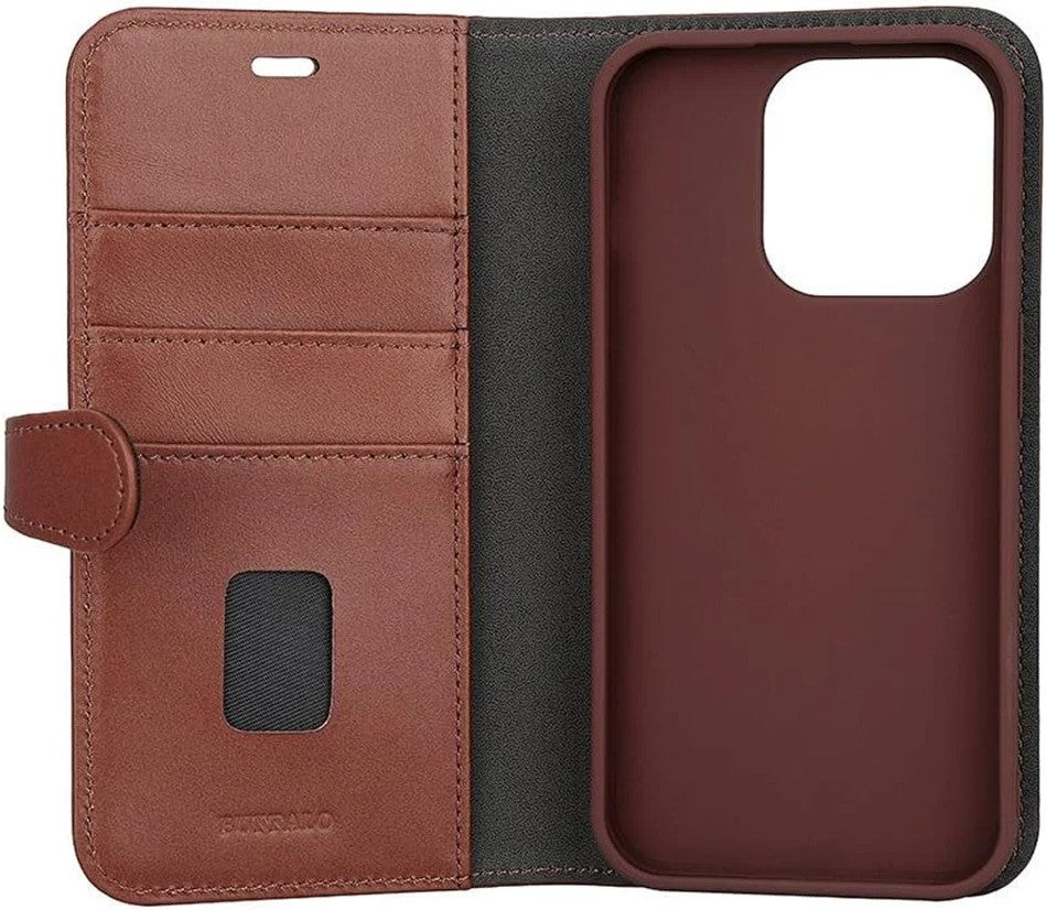 iPhone 15 Pro Læder Cover med kortholder 2in1 3 Magserie – Brun – Buffalo