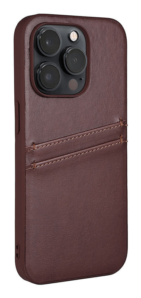 iPhone 14 Pro Læder Cover med kortholder 2 6 1 – Brun – Buffalo - billede 2
