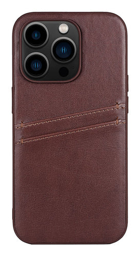 iPhone 14 Pro Læder Cover med kortholder 2 6 1 – Brun – Buffalo