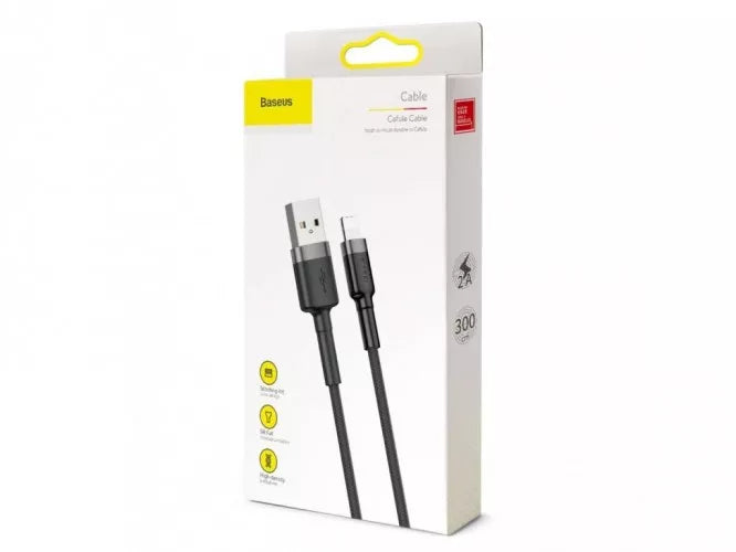 Kabel USBA/Lightning 3m Grå/Sort - billede 4