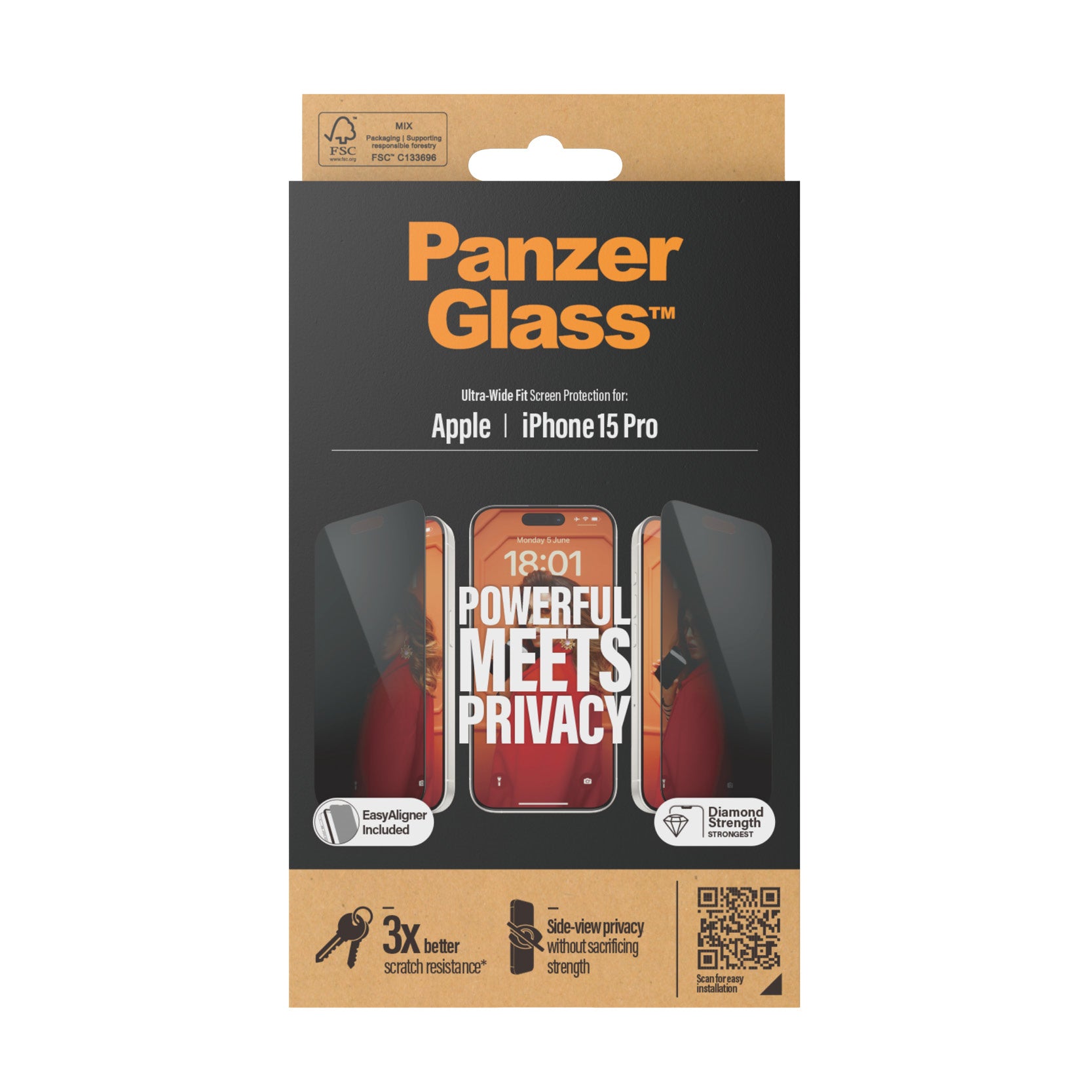 PanzerGlass iPhone 15 Pro UWF Privacy wA - billede 3