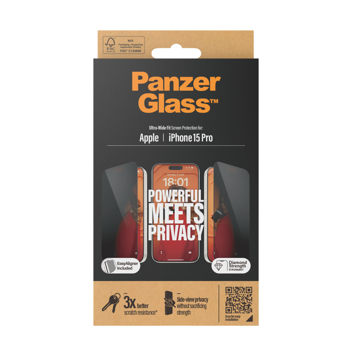 PanzerGlass iPhone 15 Pro UWF Privacy wA - billede 3