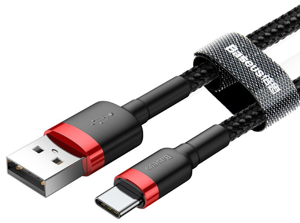 BASEUS Cable - Cafule CATKLF-C91 - USB - USB Type C 2M 2A black-red - billede 5