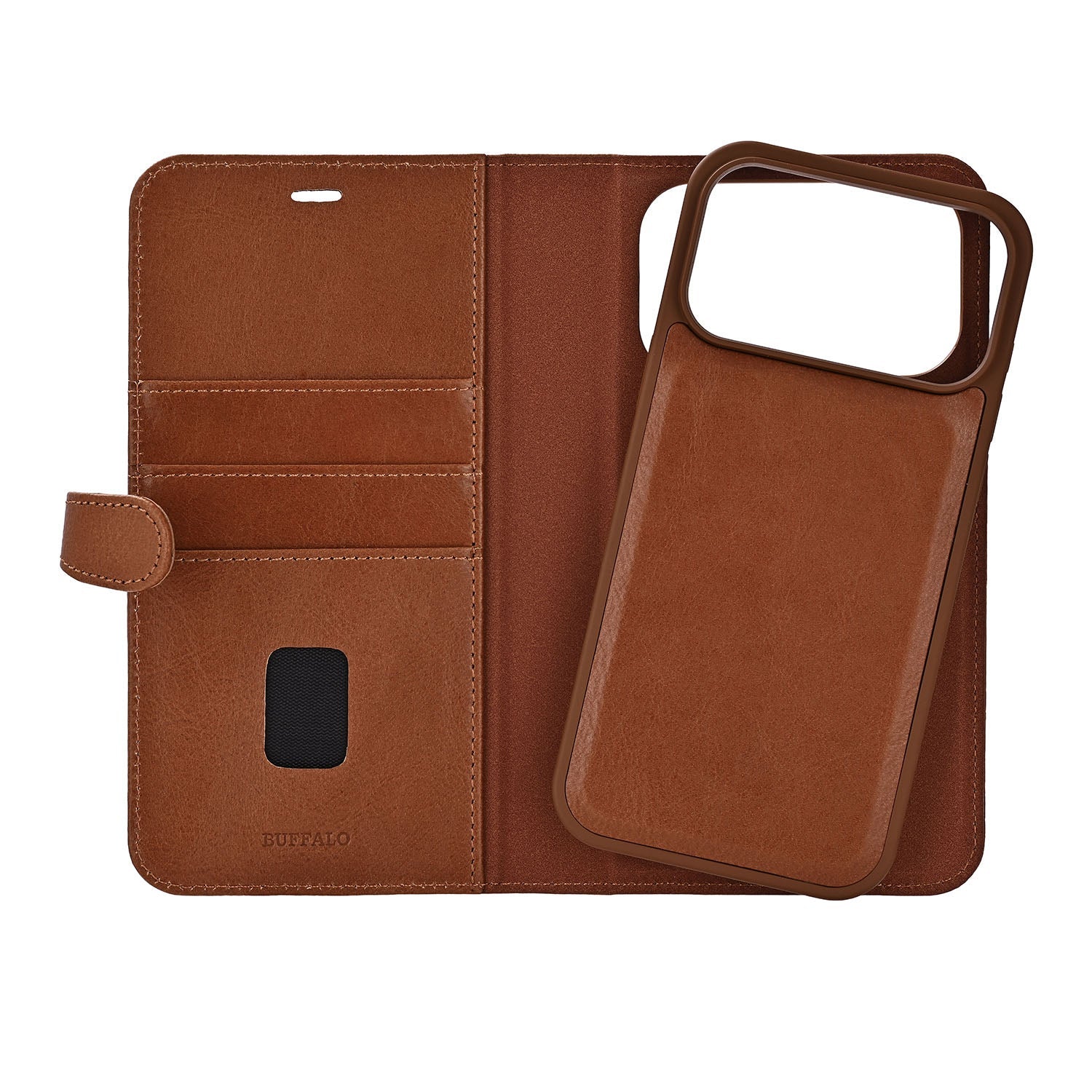 iPhone 17 Pro Max / 18 Pro Max Wallet Flip Cover 2 i 1 MAG – Brun – Buffalo - billede 4