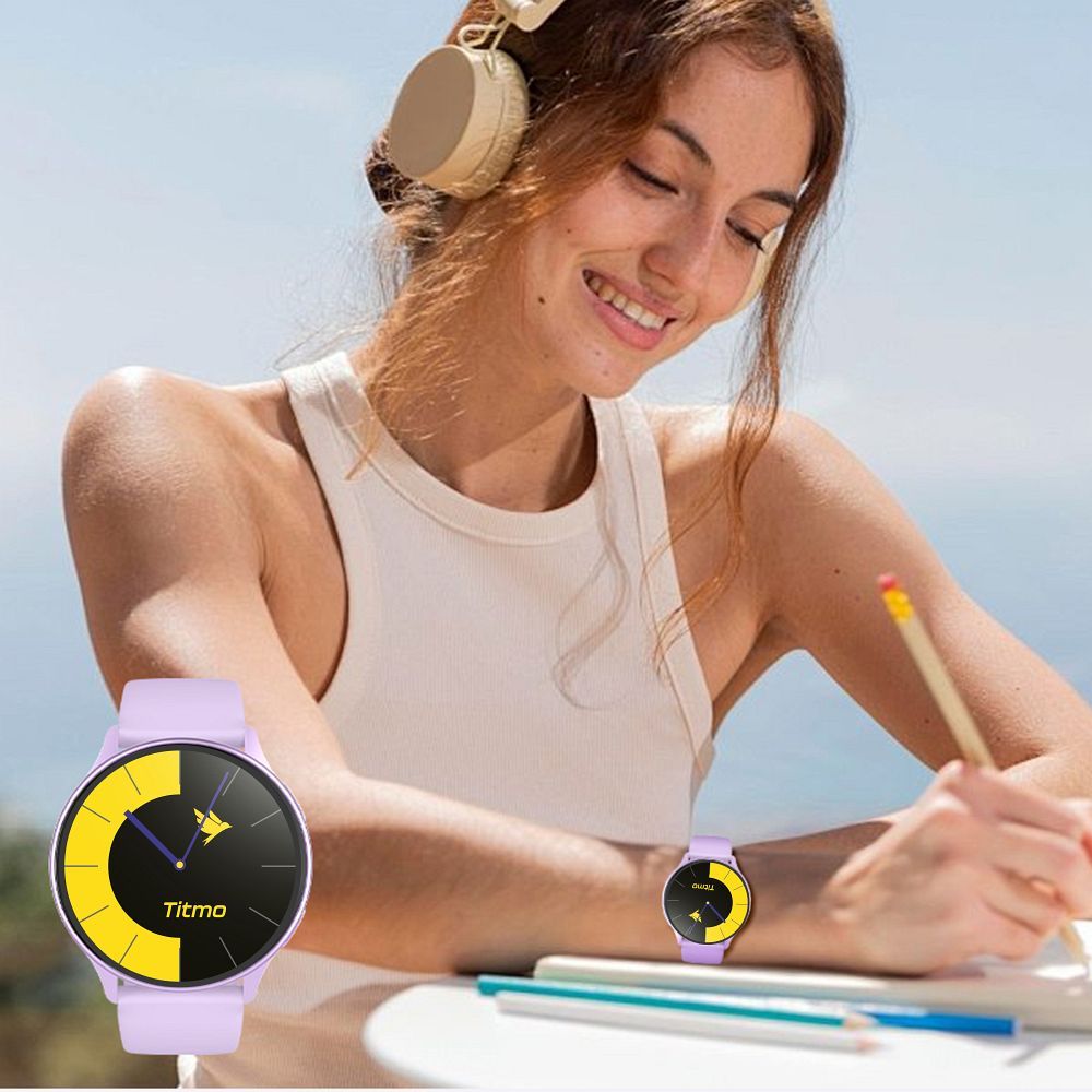 Smartwatch TITMO O-200 (GPS, AMOLED, bluetooth call, silicone strap) lavender