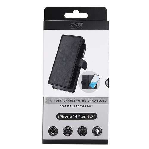 iPhone 14/14 Plus Wallet Flip Cover Gear 2in1 3 card – Sort – Buffalo