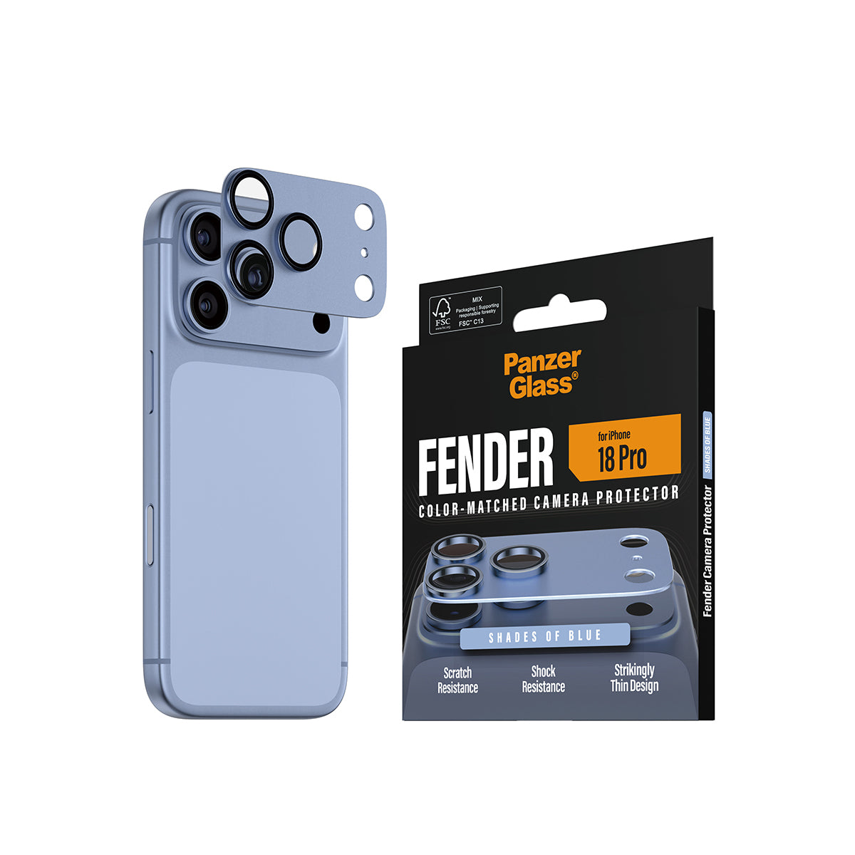 PG Fender Camera Lens Protector Shades of Blue iPhone 18 Pro - billede 6