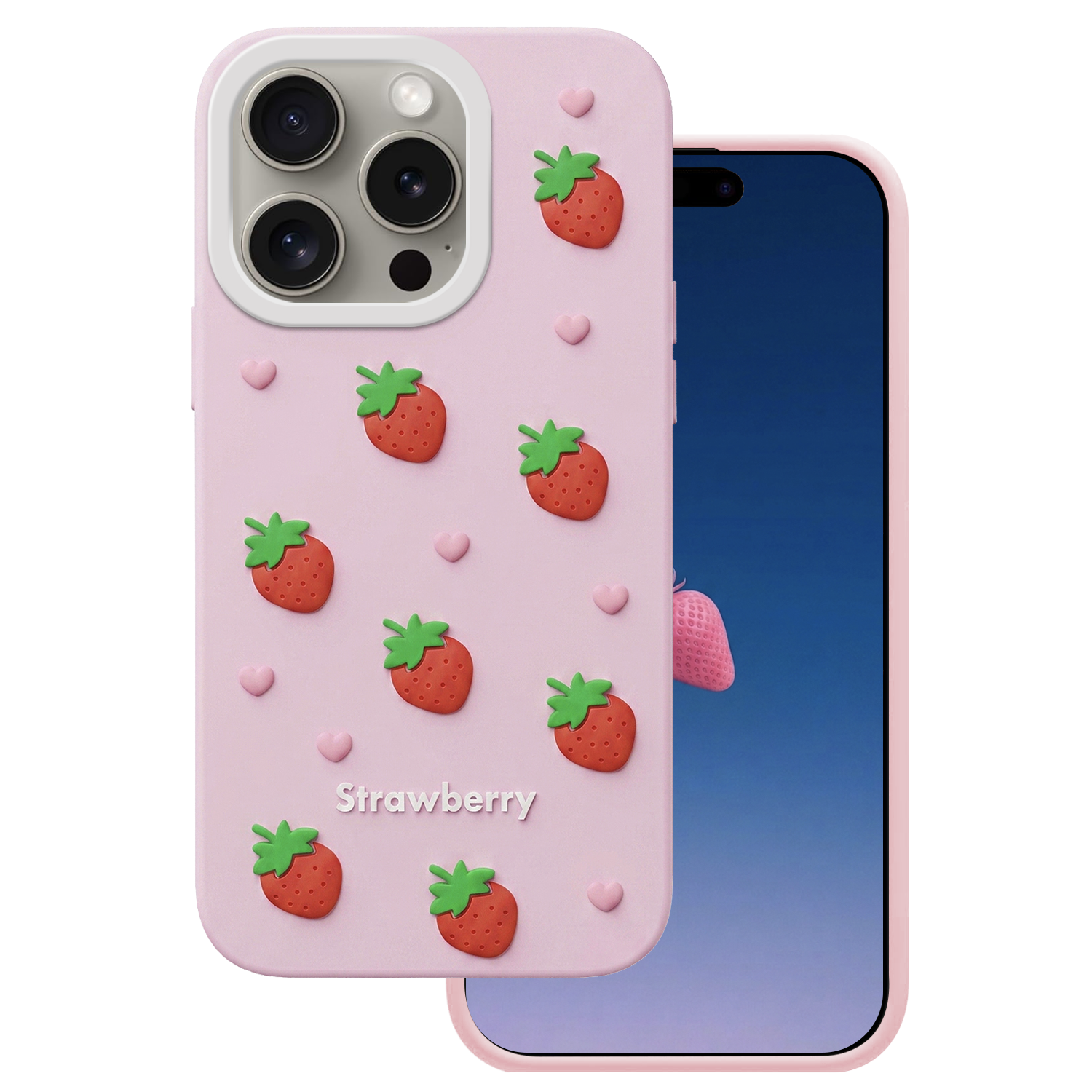 iPh14P/15P Jordbær Pink