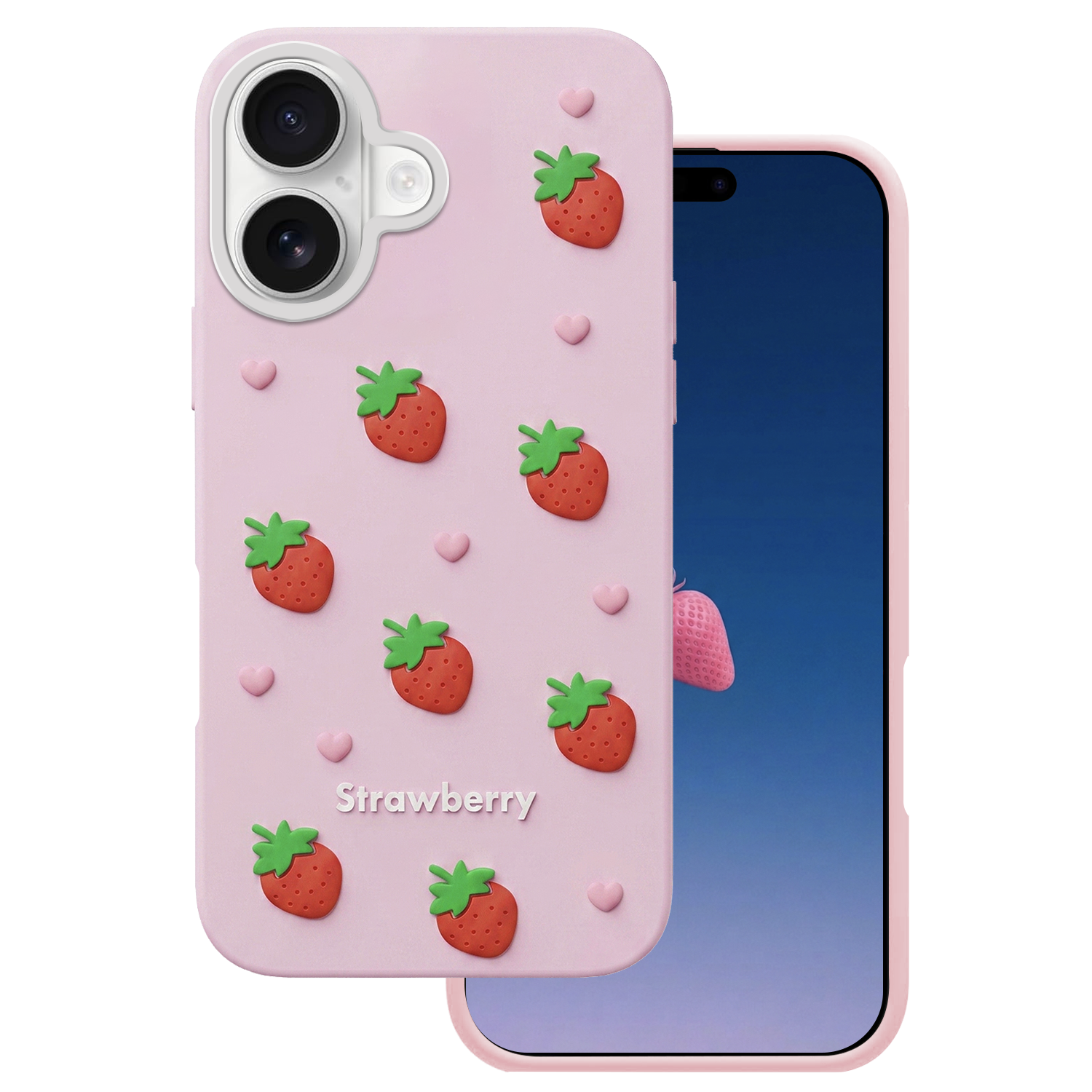 iPh16/17 Jordbær Pink