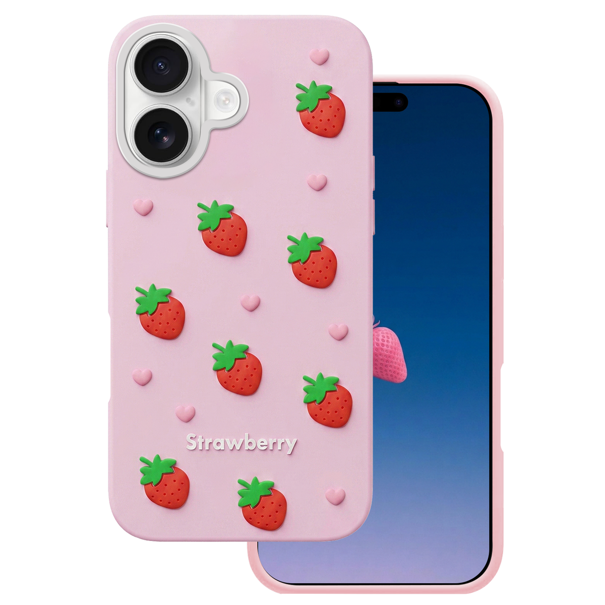 iPh16/17 Jordbær Pink