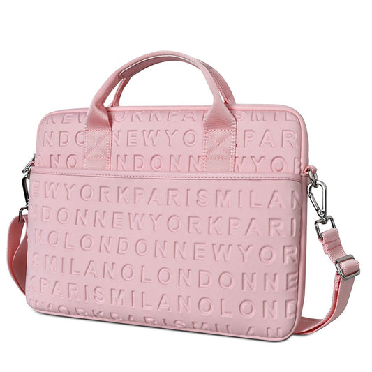 WIWU Laptop Bag Large Fashionable Laptop Sleeve Tote Bag Computer Handbag Fits 13.3-inch Laptop and Tablet - Pink - produktbillede 1