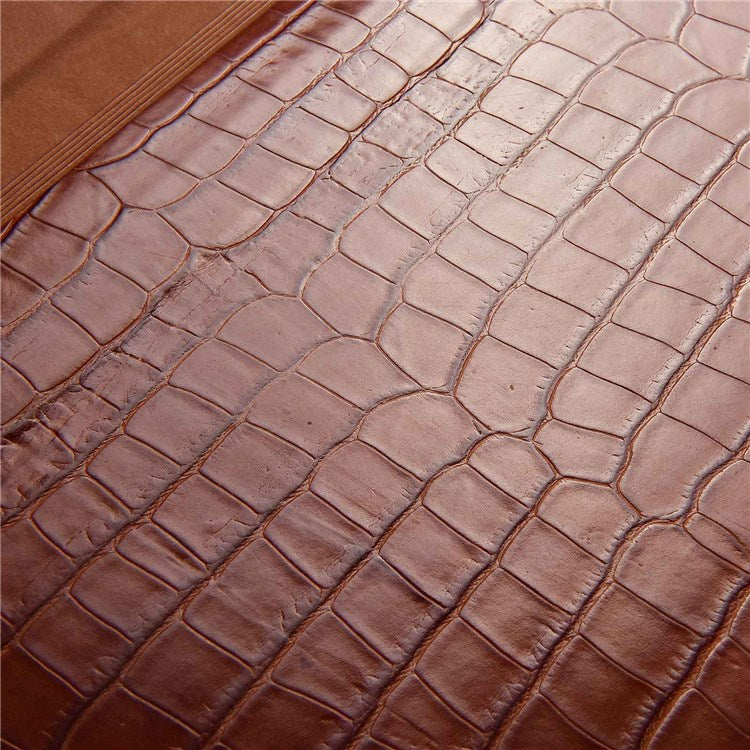 WIWU 13.3 inch Laptop Bag Magnetic Closure Genuine Leather Storage Pouch Multifunction Crocodile Texture Mouse Pad Notebook Computer Sleeve - Brown - produktbillede 8