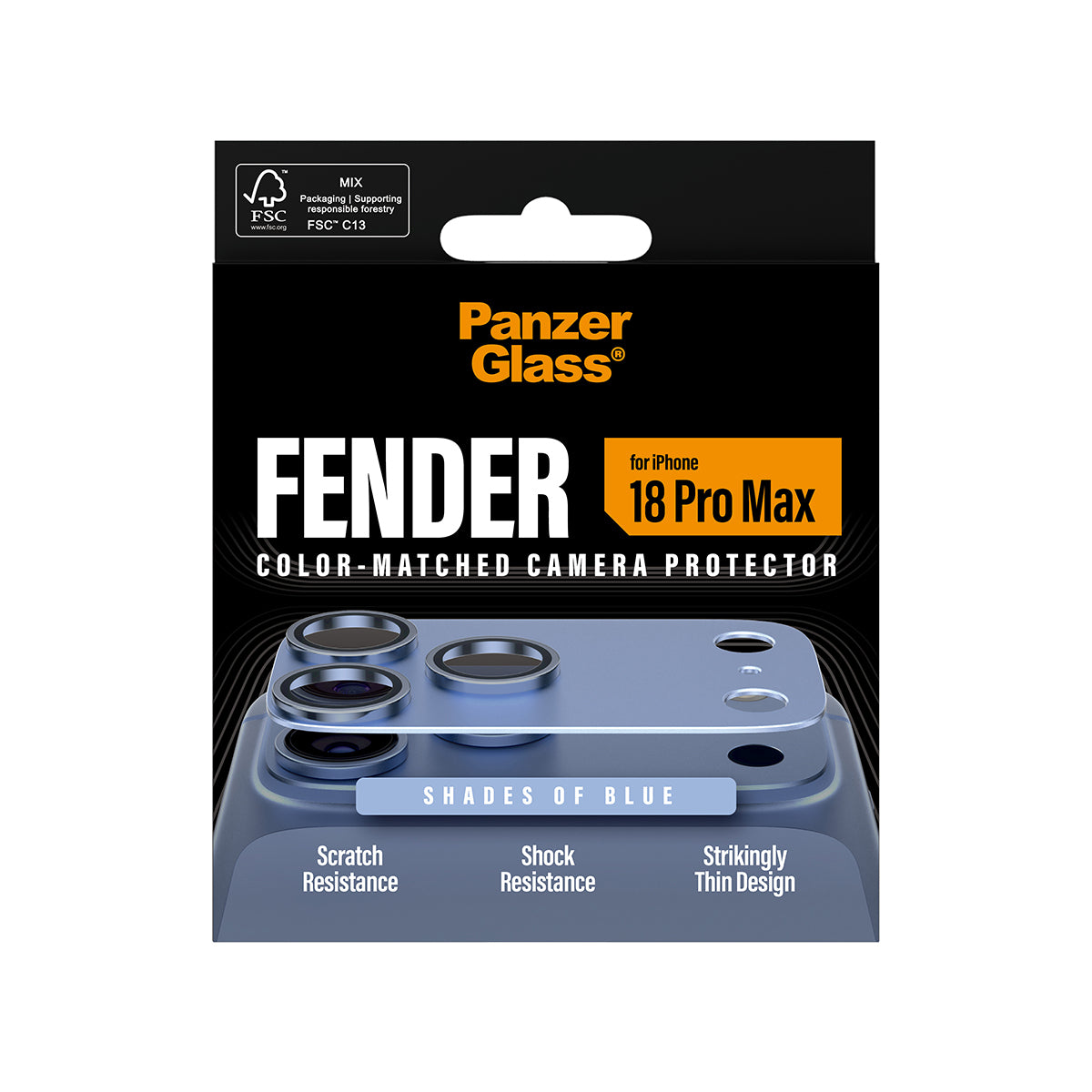 PG Fender Camera Lens Protector Shades of Blue iP18 Pro Max - billede 3
