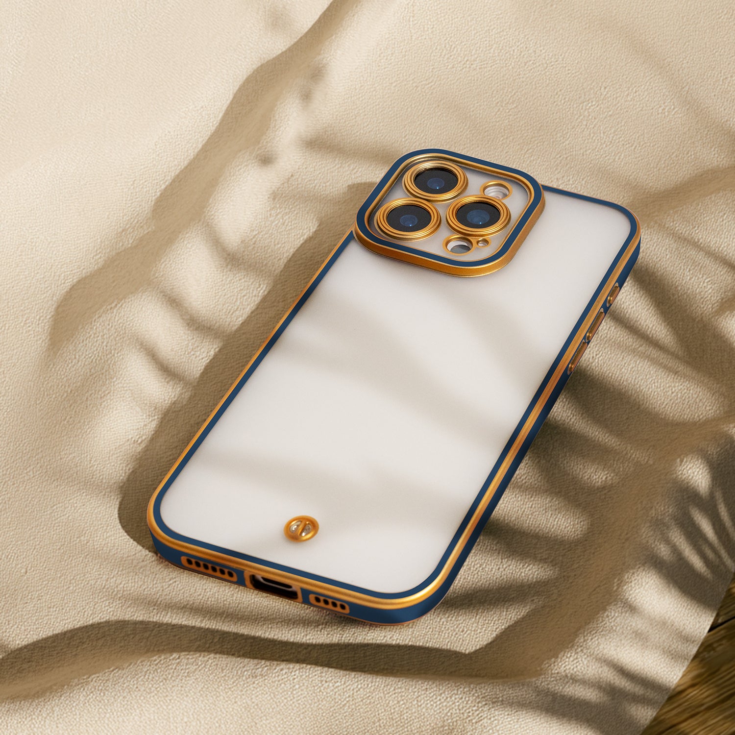iPhone 17 Air Cover Silky Gold – Blå/Guld - billede 6