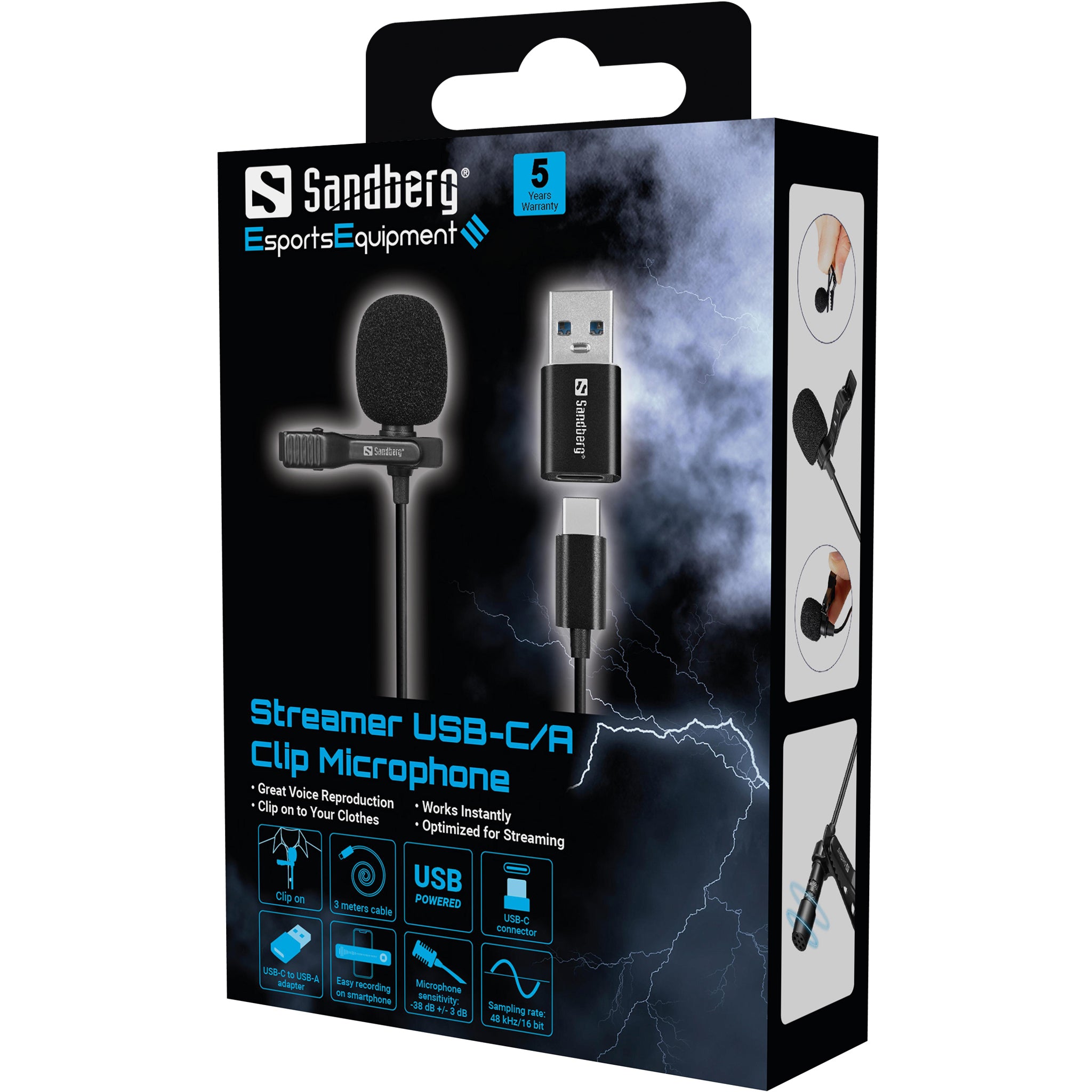 Sandberg Streamer USB Clip Microphone - billede 6