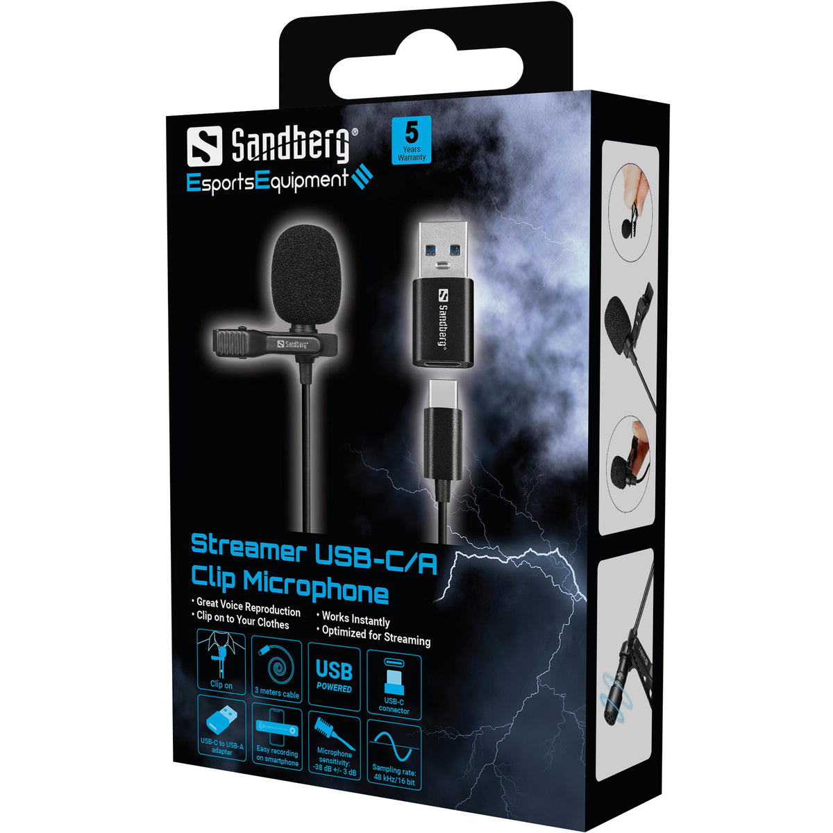 Sandberg Streamer USB Clip Microphone - billede 6