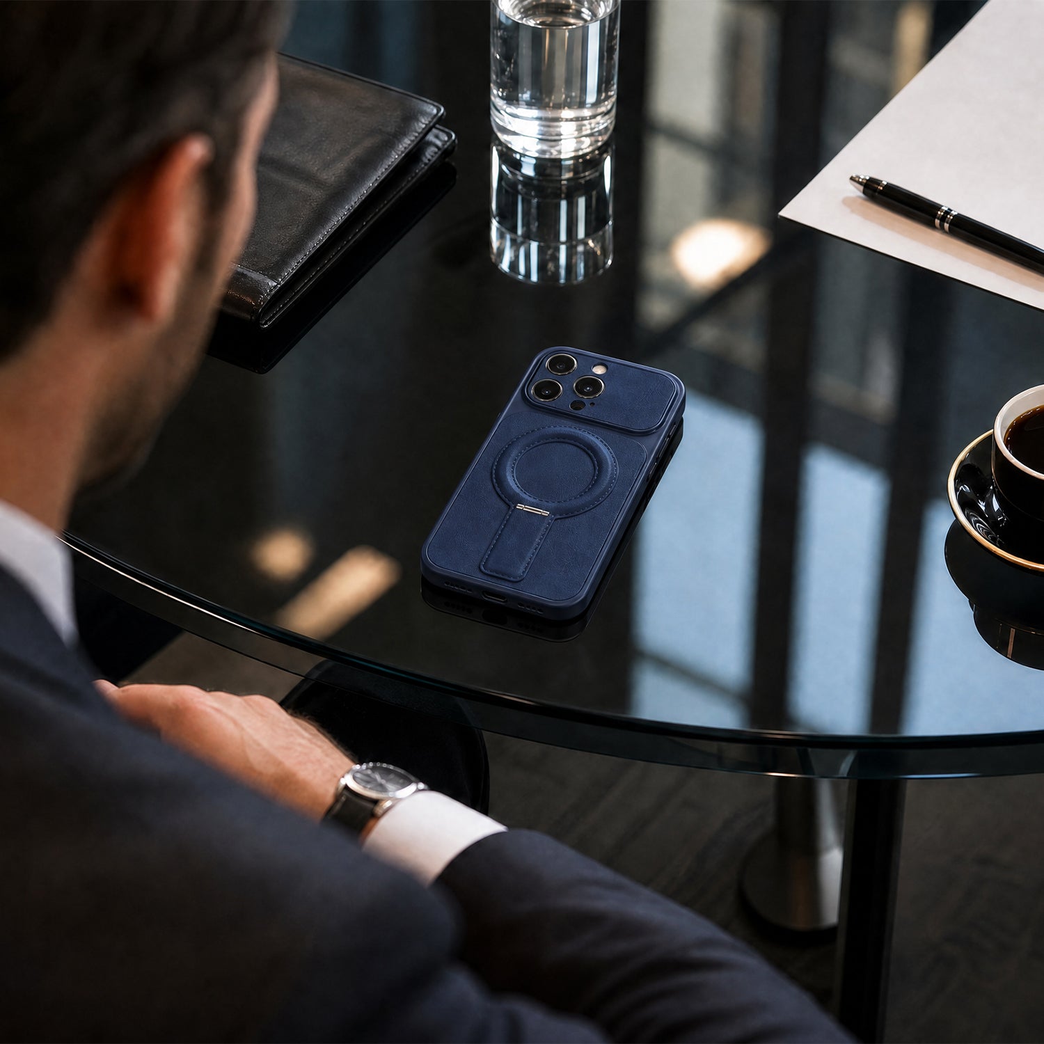 iPhone 12 Luxgrip Mag Mørkeblå