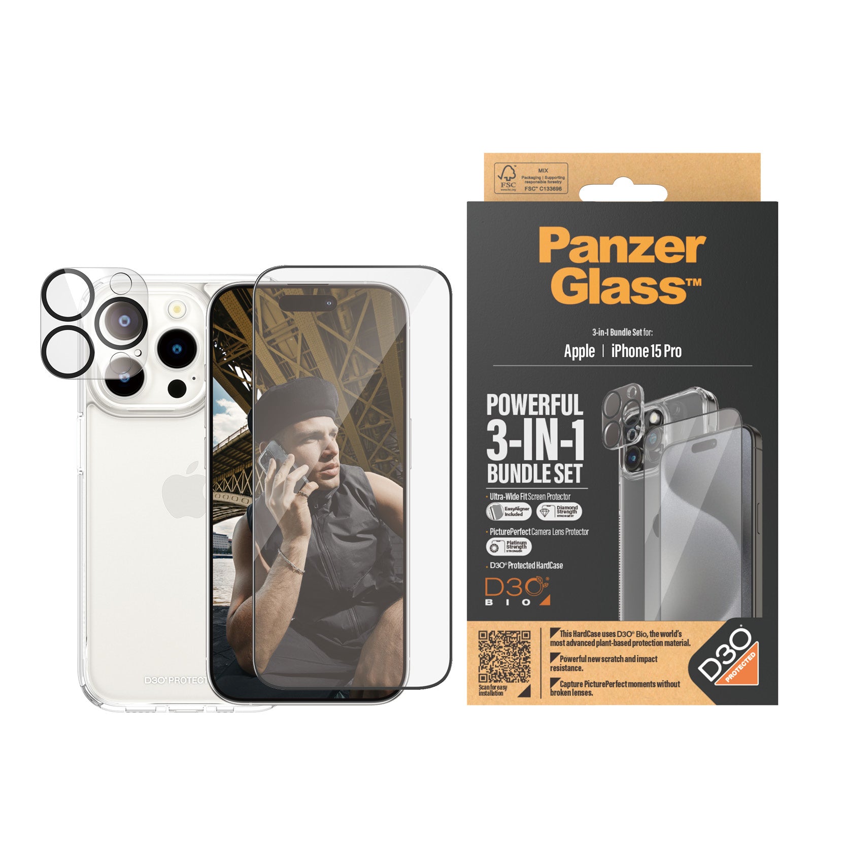 PanzerGlass iPhone 15 Pro UWF Bundle - billede 2