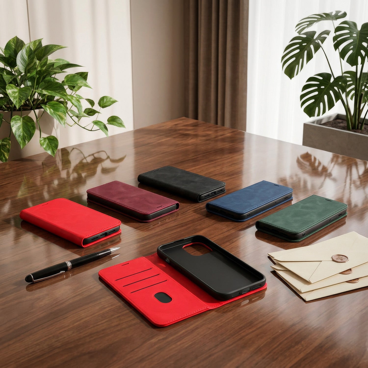 iPhone 11 Wallet Flip Cover ruskind – Rød