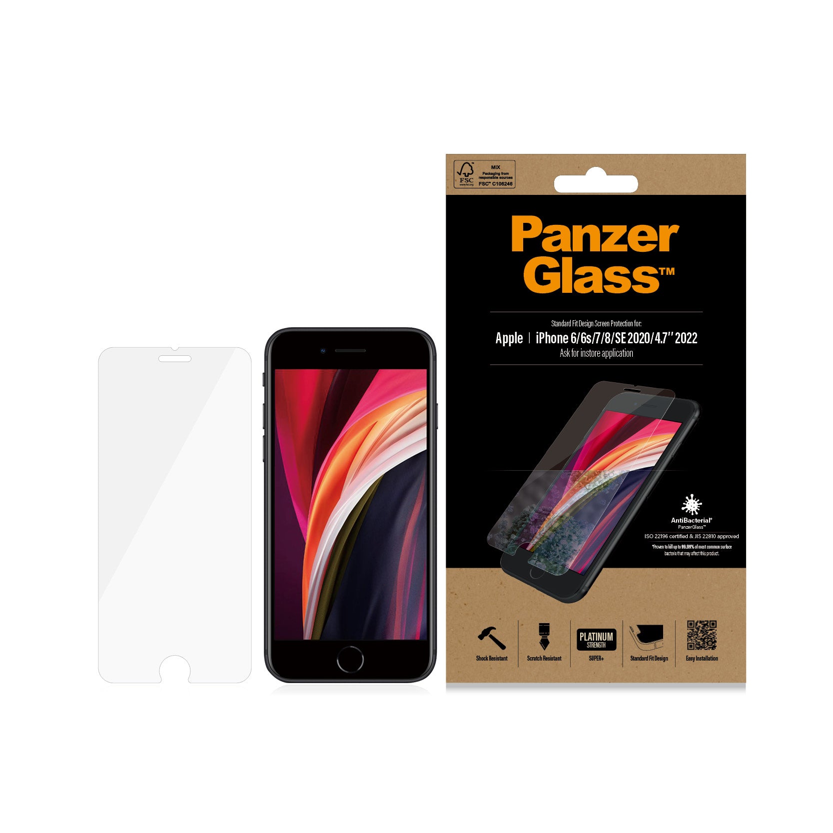 PanzerGlass iPhone SE (2020)/8/7/6, Clear