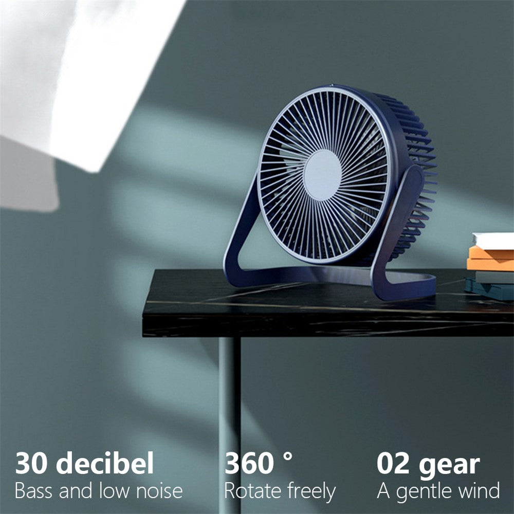 360 Degrees Rotating Fan USB Rechargeable Handheld Mini Low Noise Small Fan Summer Cooler - Macaron