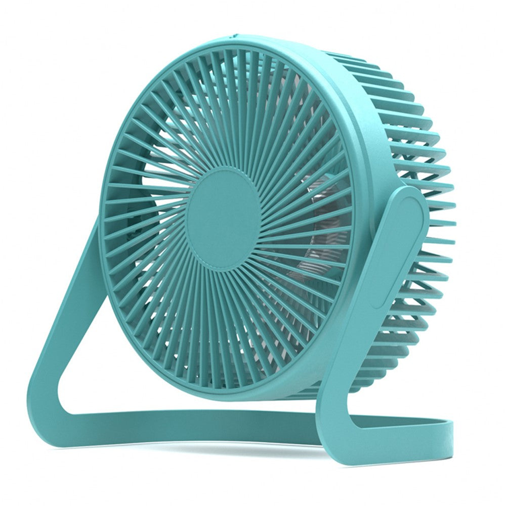 360 Degrees Rotating Fan USB Rechargeable Handheld Mini Low Noise Small Fan Summer Cooler - Blue - produktbillede 1