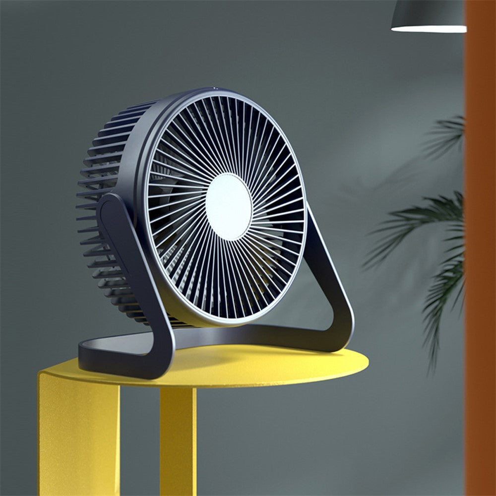 360 Degrees Rotating Fan USB Rechargeable Handheld Mini Low Noise Small Fan Summer Cooler - Blue - produktbillede 2