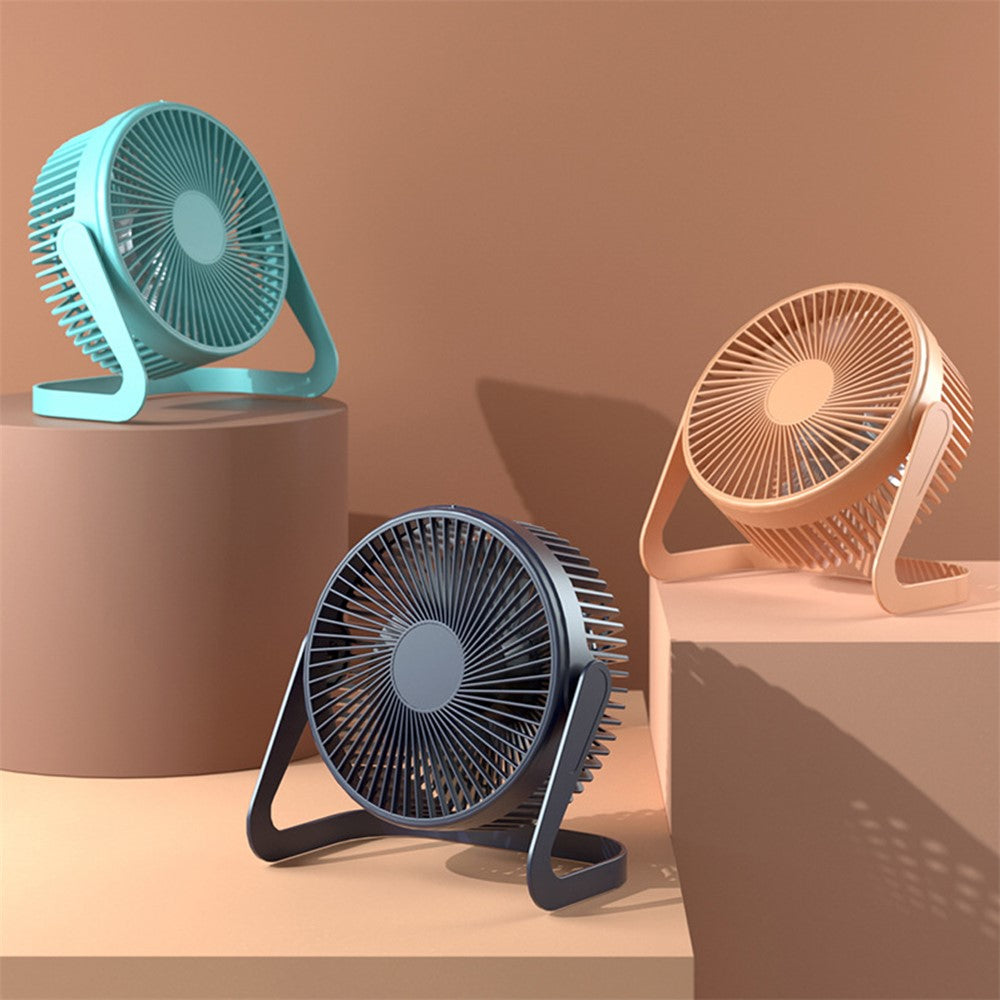 360 Degrees Rotating Fan USB Rechargeable Handheld Mini Low Noise Small Fan Summer Cooler - Blue - produktbillede 4